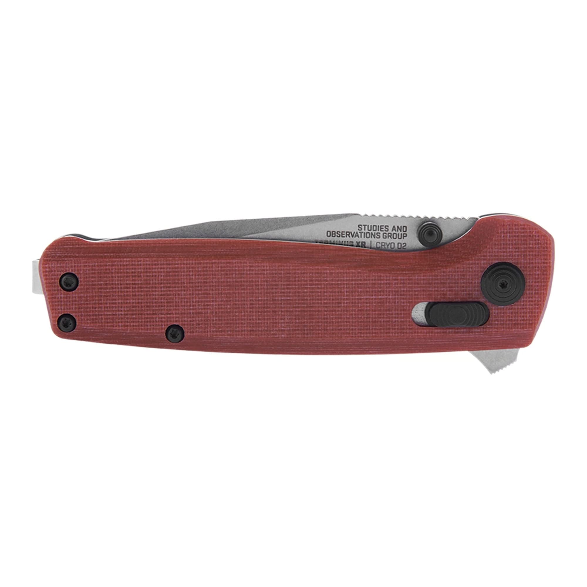 SOG Folding Pocket Knife Terminus XR G10- Ambidextrous EDC Knife with Adjustable Belt Clip, G10 Handle, and Stonewashed Hardware- Crimson (TM1023-CP)