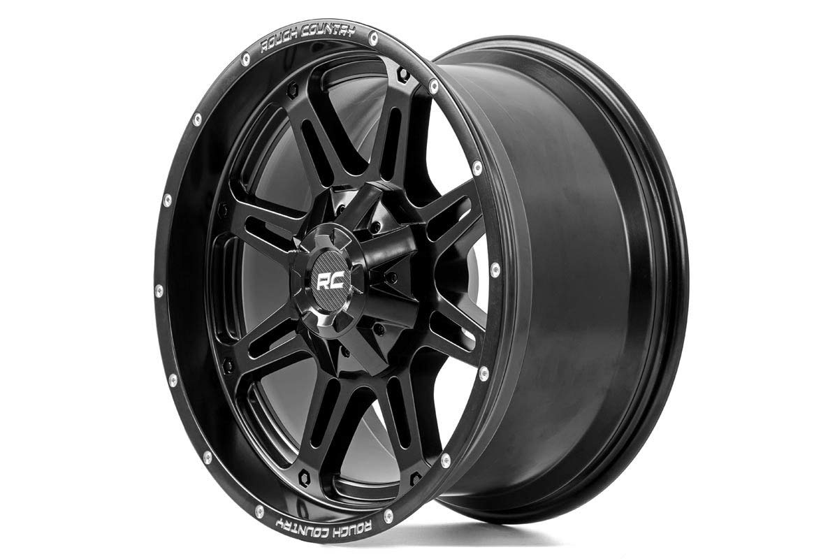 Rough Country One-Piece 94 Series Aluminum Wheel - 20x9, 6x5.5"/6x135mm Bolt Pattern, +0mm Offset, Matte Black