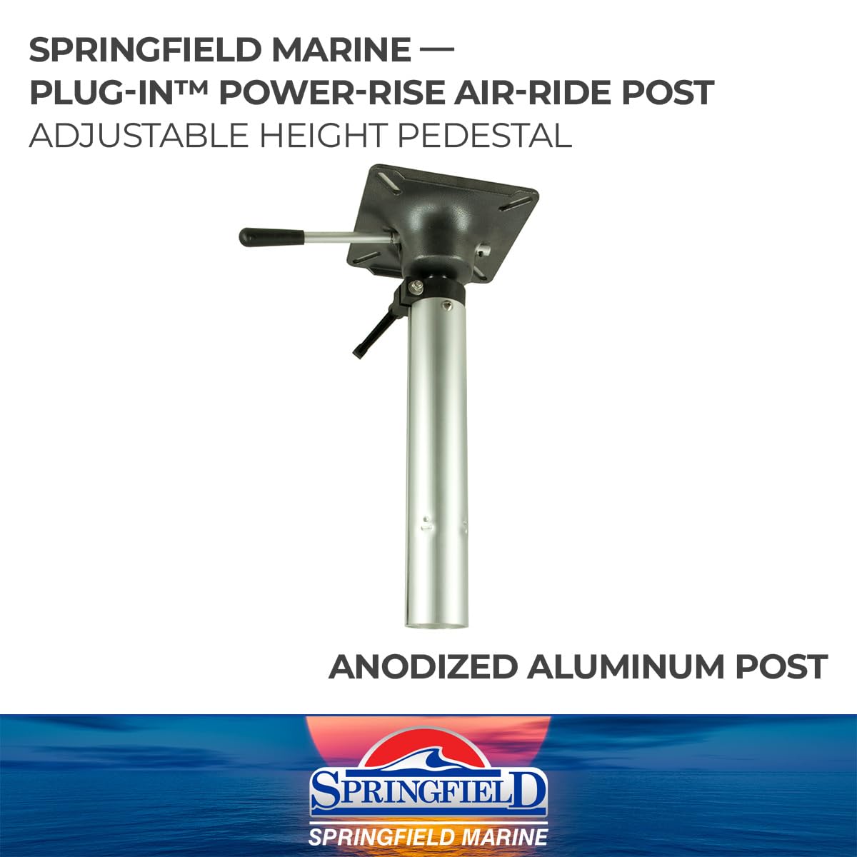 Plug-In Springfield Power-Rise Air-Ride Pedestal - 14-1/4" - 21" Adjustment 1300901
