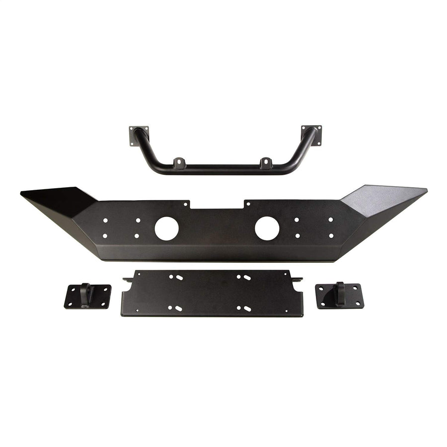 Spartan Rugged Ridge Bumper, Front for Wrangler/Gladiator | Full-Width w/High-Clearance Ends, Overrider, Steel, Black | 11548.41 | Fits 2018-2025 Jeep Wrangler JL; 2020-24 Jeep Gladiator JT