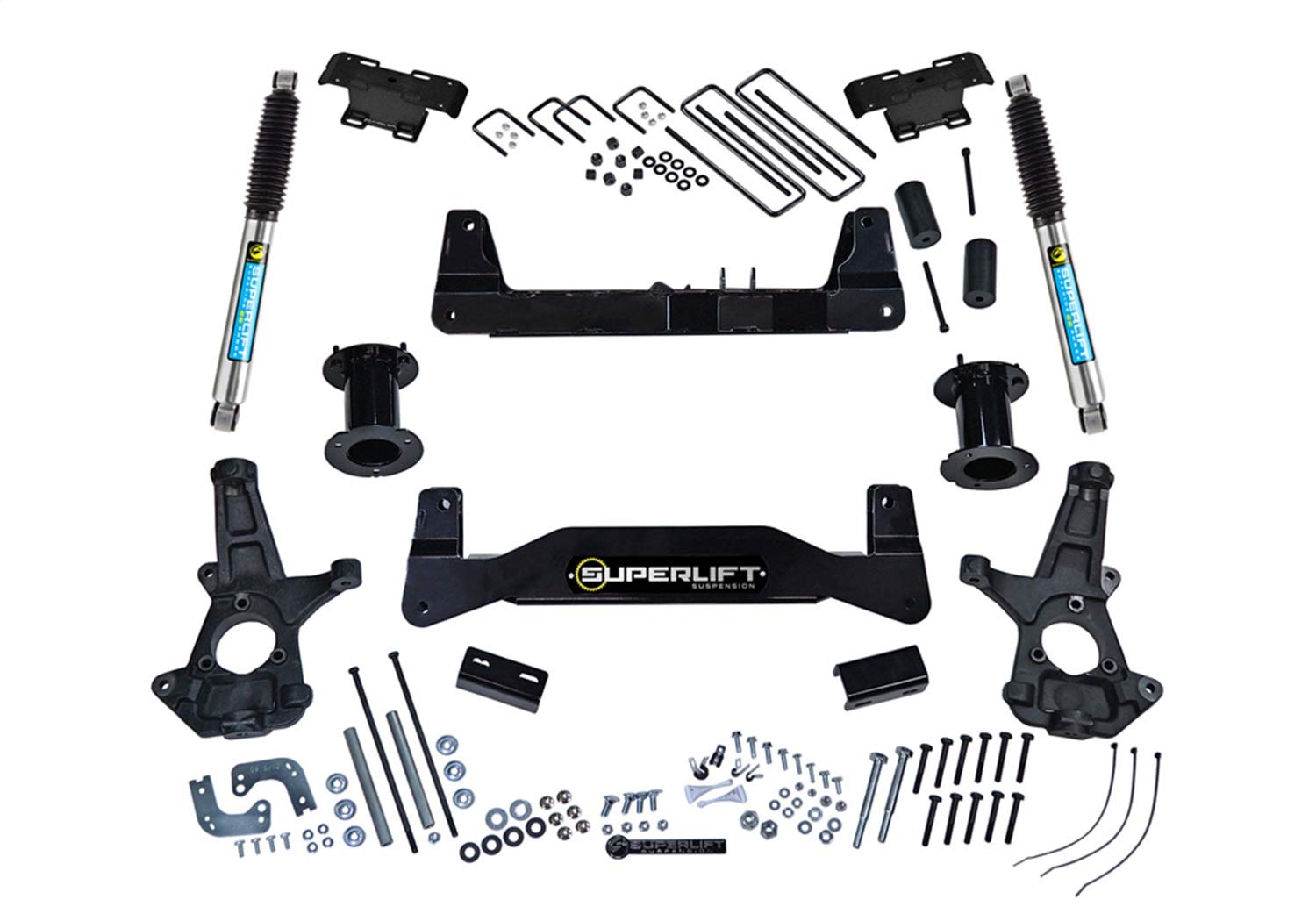 SUPERLIFT SUSPENSION RealTruck 6.5" Lift Kit | Complete Lift Kit with Rear Bilstein 5100 Shocks | K181B | Fits 2014-2019 Chevrolet Silverado/GMC Sierra 1500 2WD Legacy w/ OE Alum. or Stamp. Steel Arms