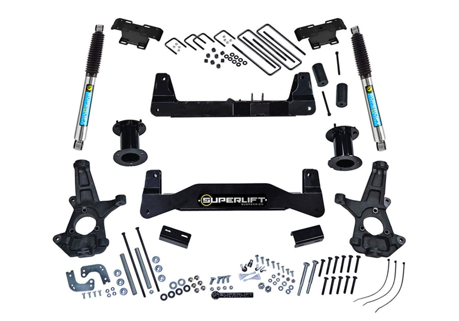 SUPERLIFT SUSPENSION RealTruck 6.5" Lift Kit | Complete Lift Kit with Rear Bilstein 5100 Shocks | K181B | Fits 2014-2019 Chevrolet Silverado/GMC Sierra 1500 2WD Legacy w/ OE Alum. or Stamp. Steel Arms