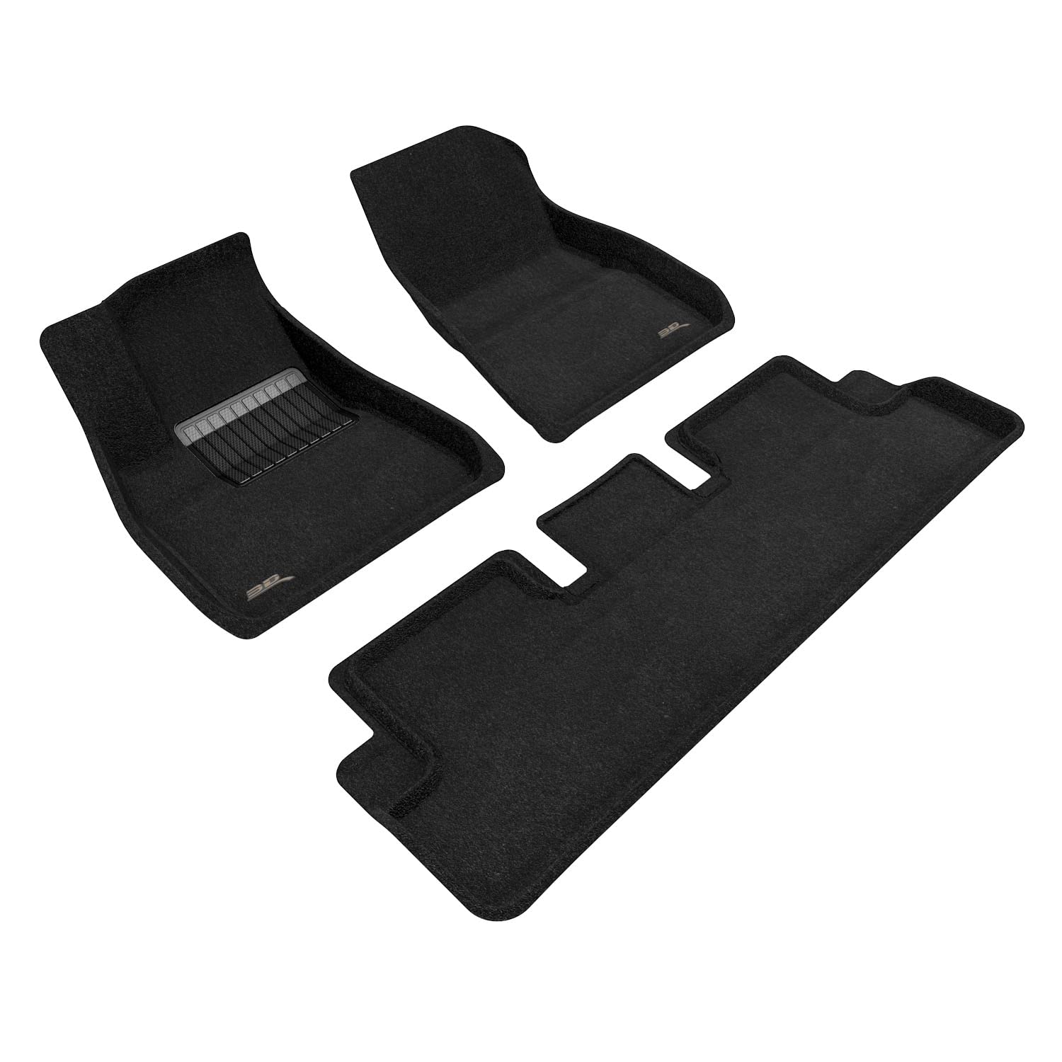 Custom Fit 3D MAXpider Elegant Floor Mat (Black) Compatible with Tesla Model 3 2020-2023 - Full Set
