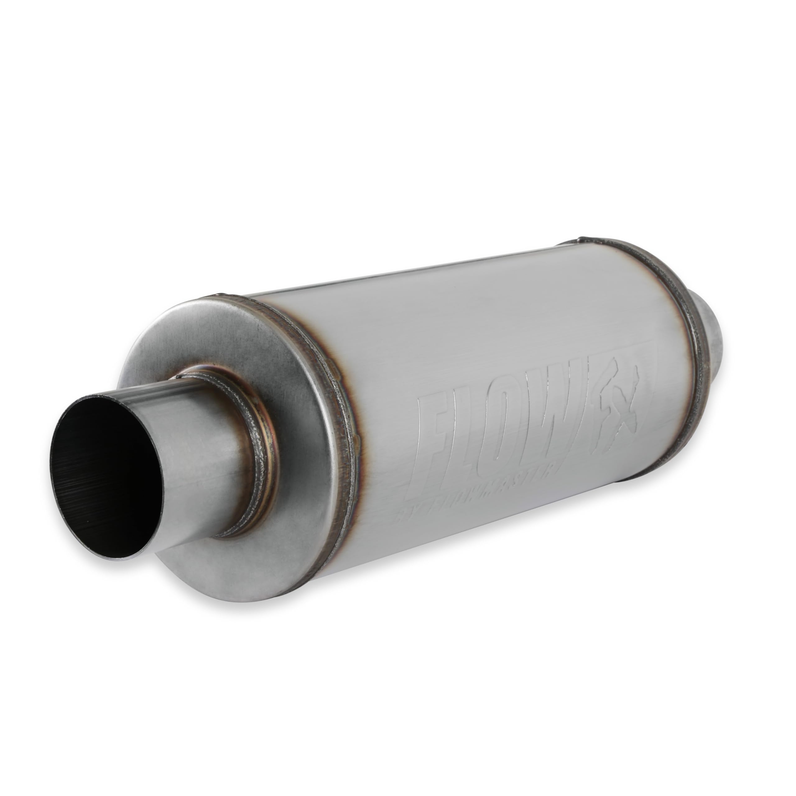 Flowmaster FlowFX Muffler 3" Inlet/Outlet - 6" Round Body - Moderate Sound 409 Stainless Steel