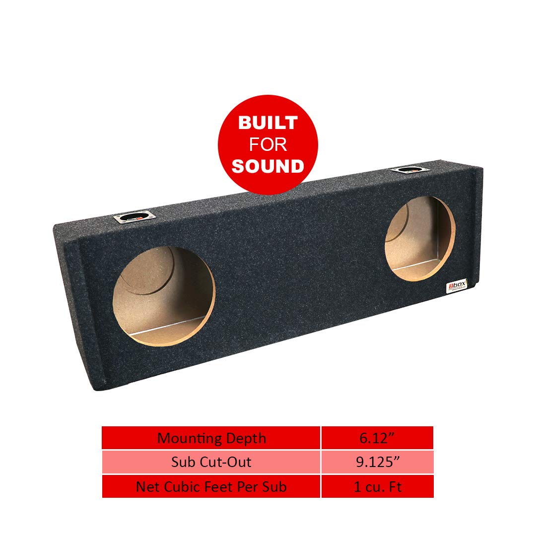Bbox 10" Dual Sealed Carpeted Subwoofer Enclosure - Fits 1983-2012 Ford Ranger Extended Cab/Super Cab, Charcoal - Subwoofer Box Improves Audio Quality, Sound & Bass