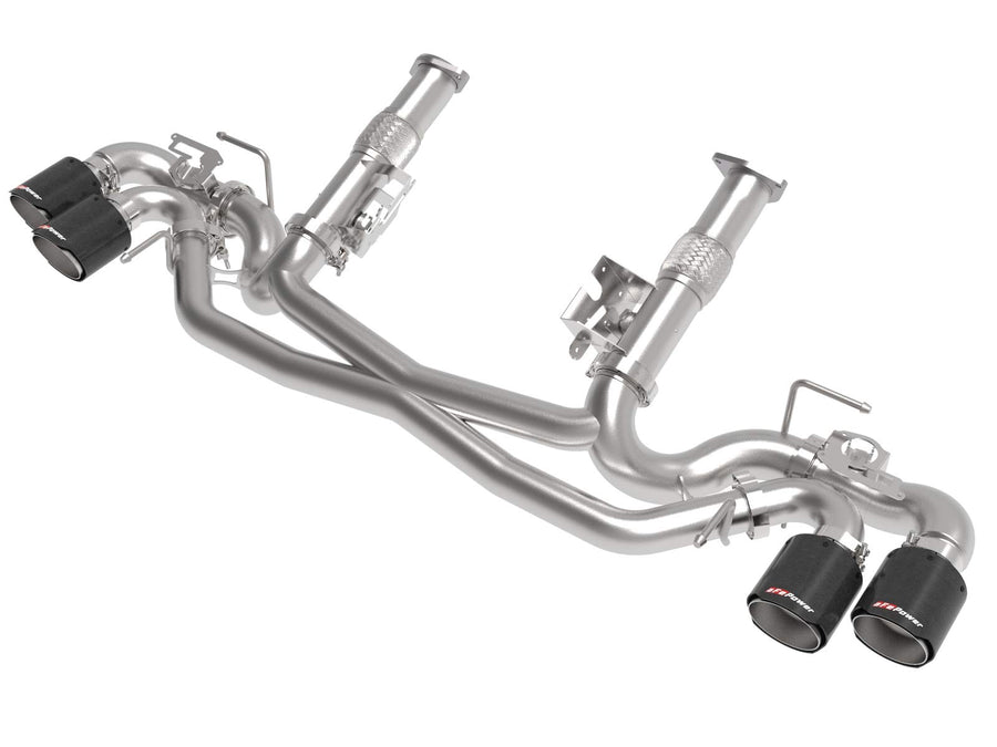 MACH Force-Xp Cat-Back Exhaust System aFe Power for Chevrolet Corvette, 2-1/2", 304 Stainless Steel, Carbon Fiber Tips