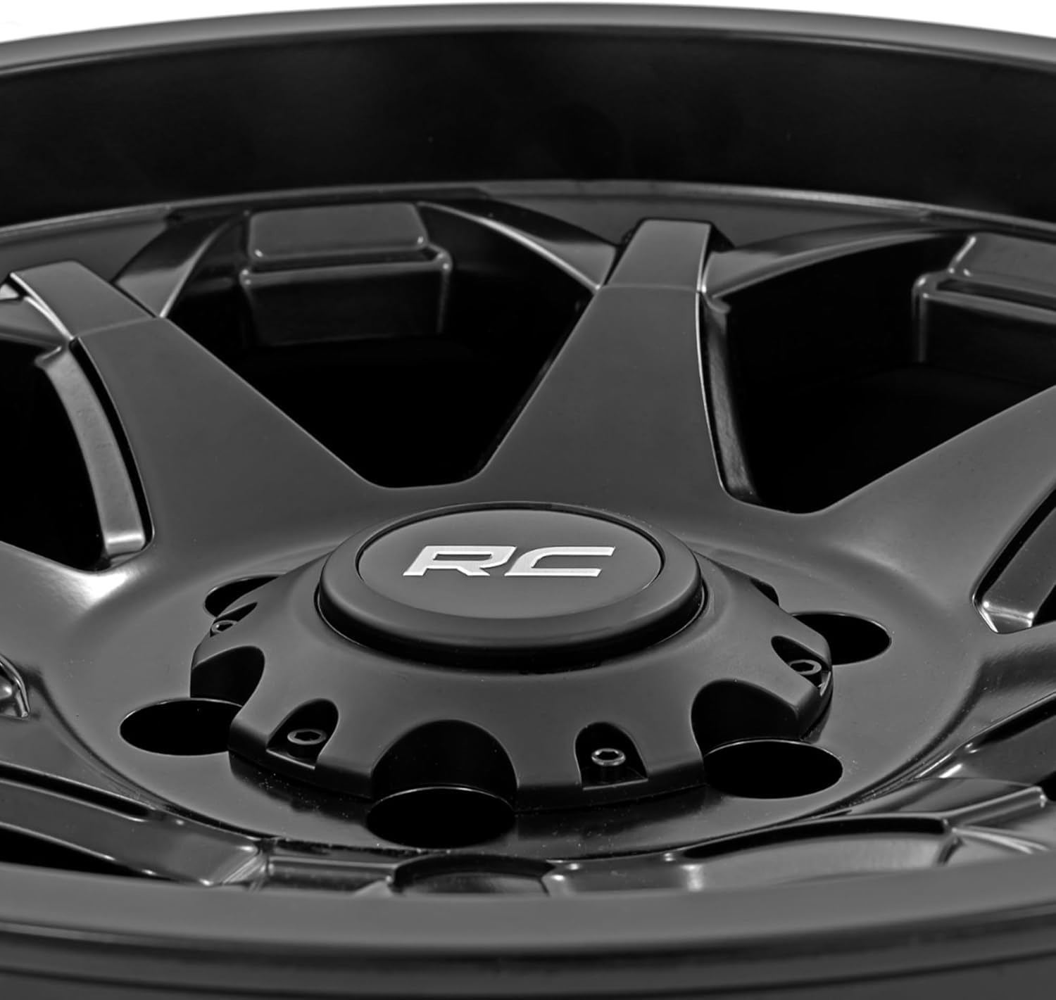 20x10 Rough Country Series 80 Wheel - 5x5.0" Bolt Pattern, 19mm Offset, One-Piece Aluminum, Semi-Gloss Black Off-Road Rim for Jeeps, Trucks, SUV