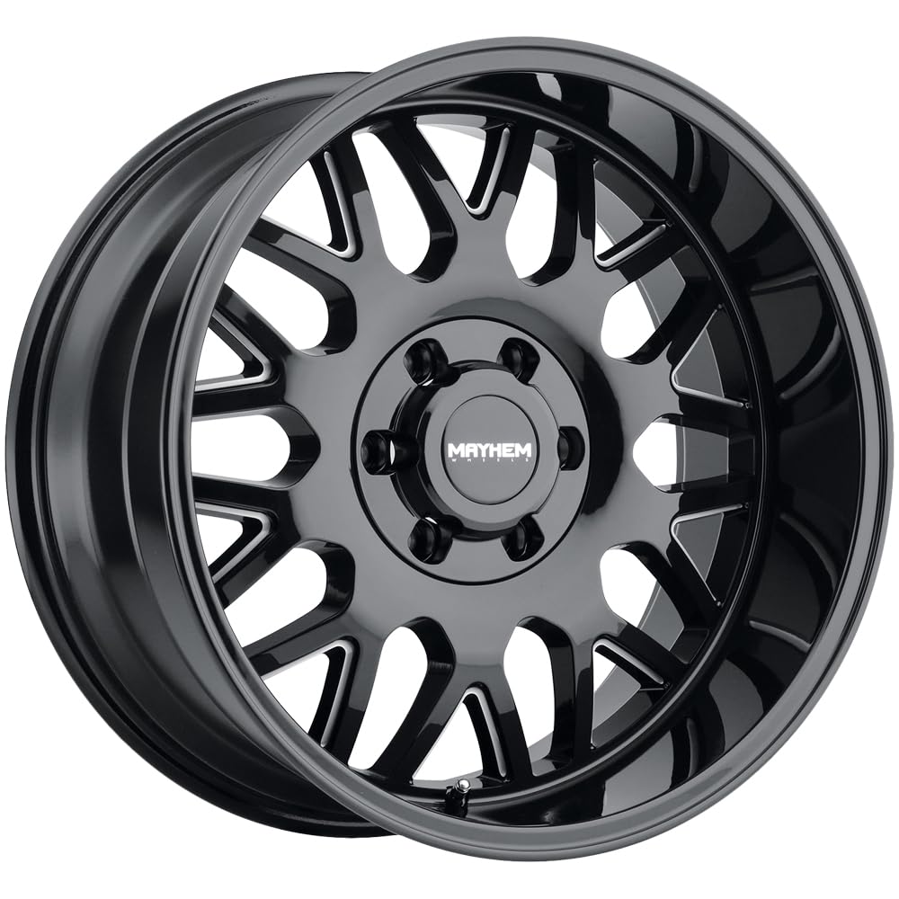 Gloss Black/Milled Spokes MAYHEM TRIPWIRE (8110) 20X10 6-139.7 -26mm 106mm Wheel