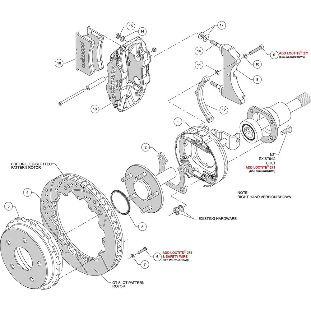 Rear P-Brk Kit, FNSL4R 12.88"