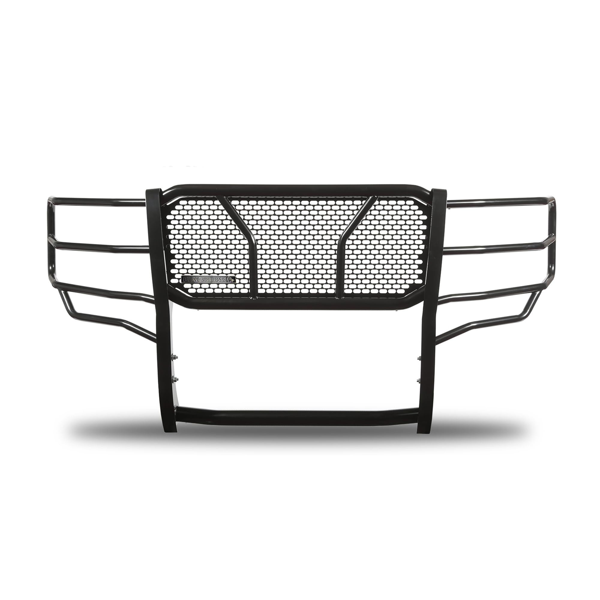 RUGGED Black Horse Heavy Duty Grille Brush Bumper Guard Modular Black Compatible with 2019-2021 Chevrolet Silverado 1500 LD|2014-2018 Chevrolet Silverado 1500-RU-CHSI14-B