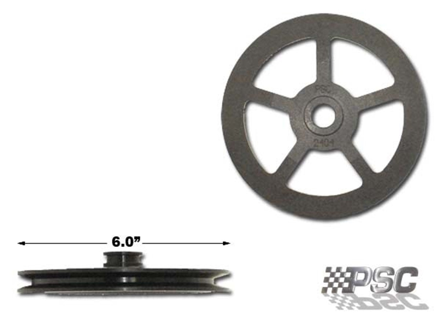 PSC Motor Sports PP2404 Power Steering V Belt Pulley 1200 Series Pump 6.0 Diameter 0.8125 Offset