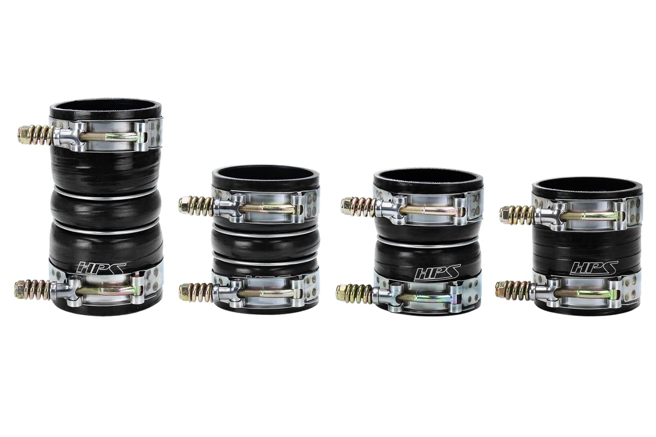 HPS Performance Black Ultra High Temp Reinforced Silicone Hose Boots Kit Intercooler Compatible for 2008-2010 Ford F250 F350 F450 F550 Superduty 6.4L V8 Powerstroke Diesel Turbo, 57-1571-BLK