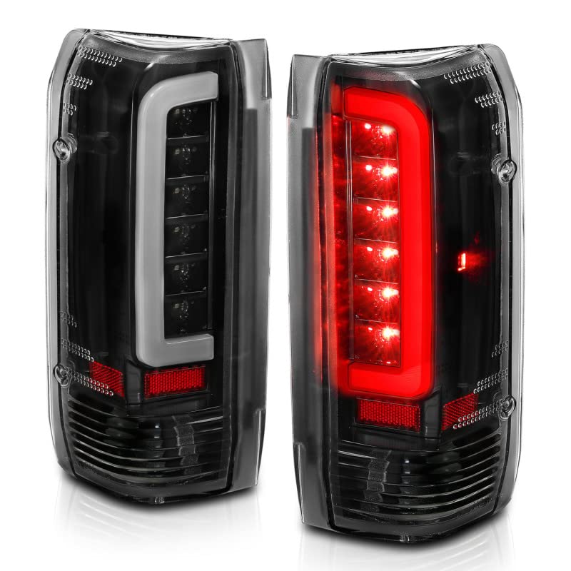 1987-1996 Ford F-150 ANZO (311350) LED Taillights Black Housing Clear Lens (Pair)