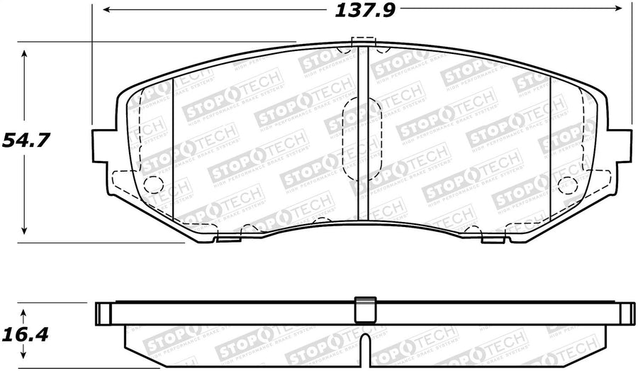 Front StopTech 308.11880 Brake Pads with Shims and Hardware Street