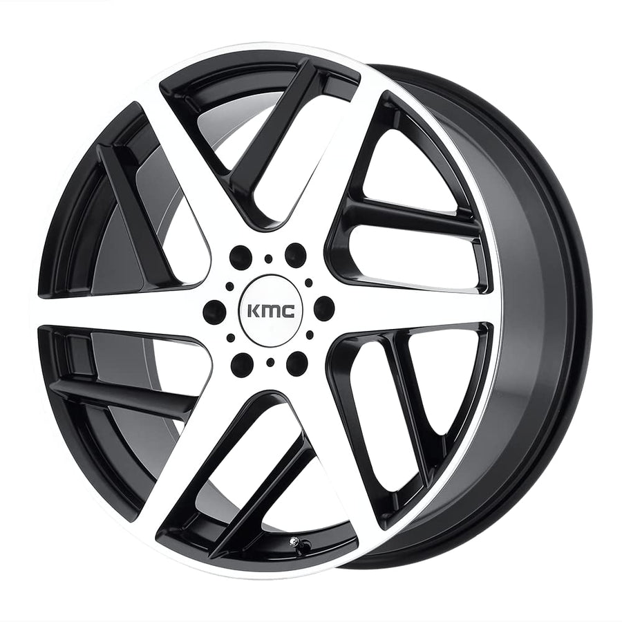 KMC Wheels Satin Black KM699 Wheel with Machined Finish (22x9/6x139.7, +15mm Offset)