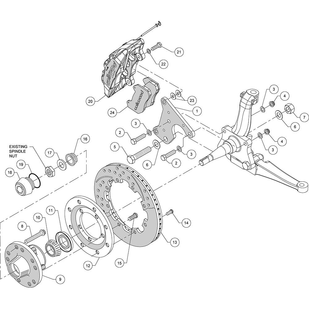 Red DP6A Front Hub Kit,12.19"