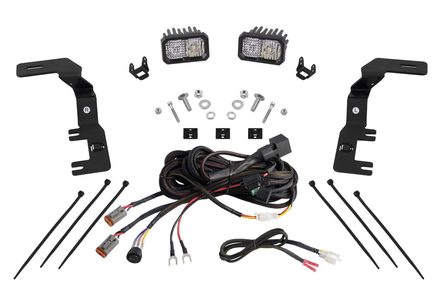 Diode Dynamics Backlit Stage Series Ditch Light Kit compatible with Chevrolet Colorado 2023-2025, C2 1.0 Pro White Combo