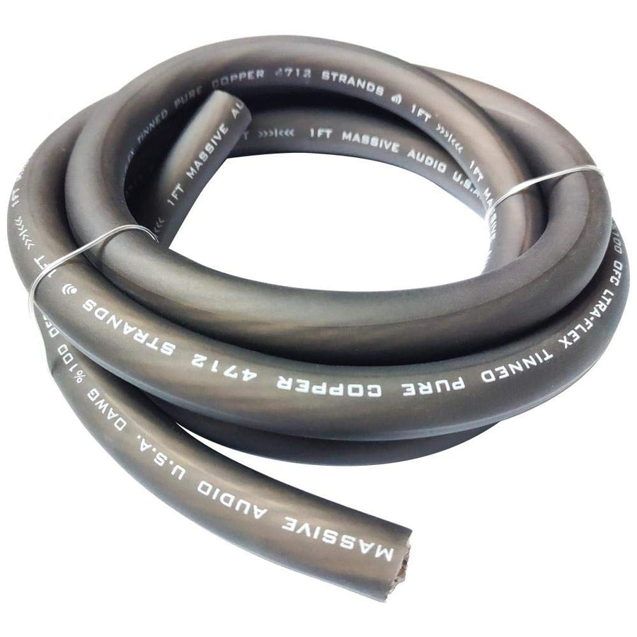 Massive Audio 0 AWG 50-Foot Grey Twisted Spool Wire