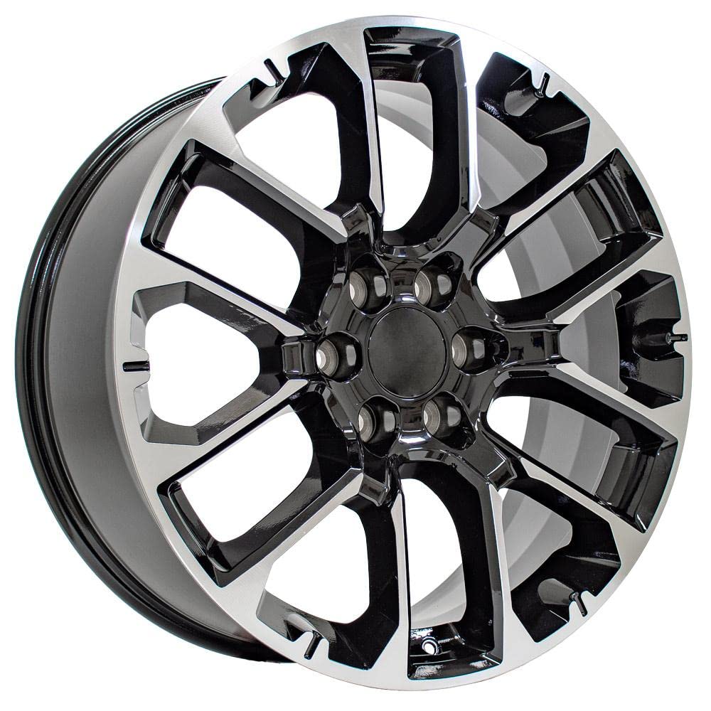 22 Inch OE Wheels CV67 Rim Fits Suburban 1500 High Country Style 6x139.7 22x9 Gloss Black Machined - Hollander 14079 (1)