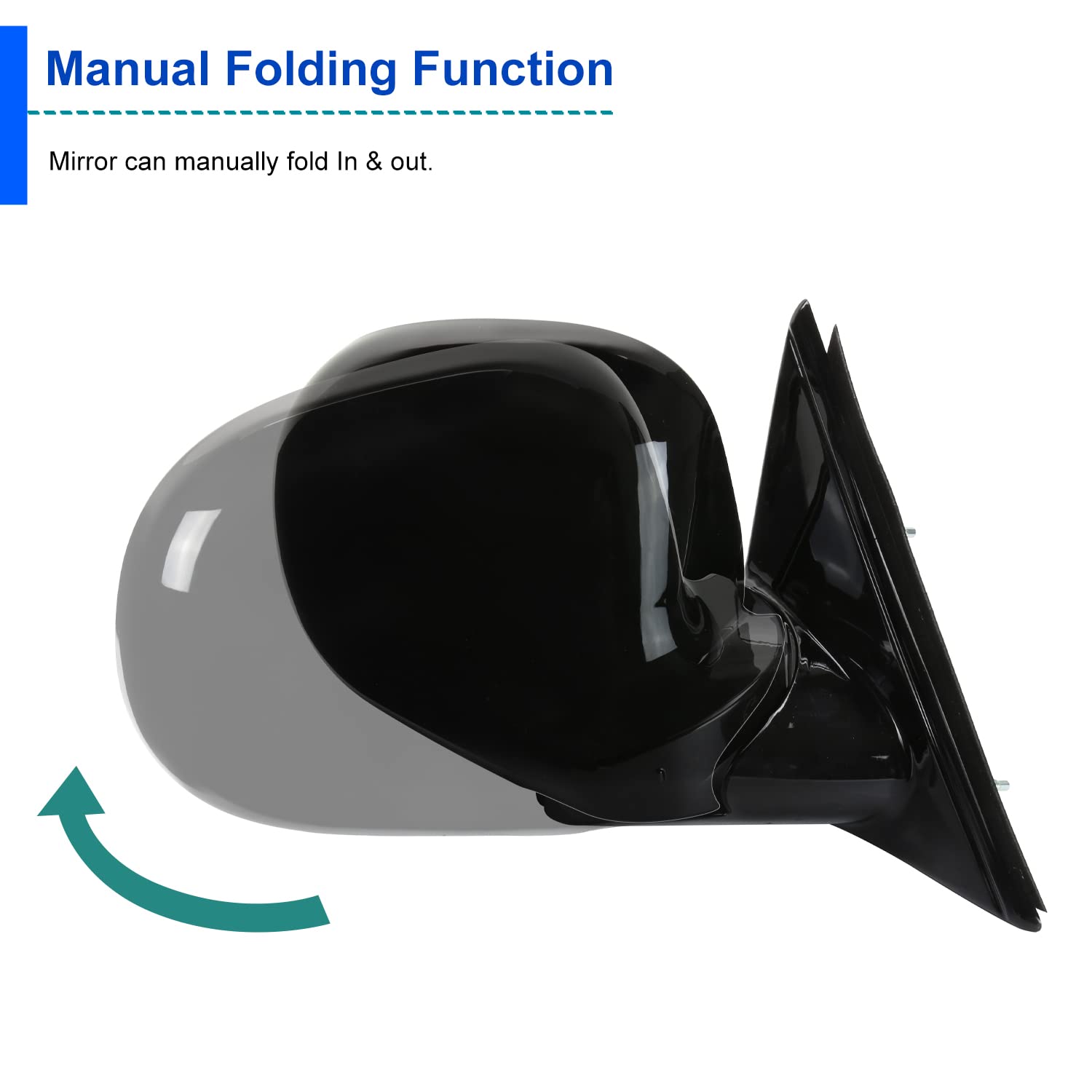 Right Side Spec-D Tuning Glossy Black Manual Side Mirrors Compatible with Chevrolet Chevy S10 1994-2001