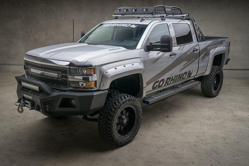 6" Go Rhino OE Xtreme II Sidesteps & Brackets | Galvanized Steel, Textured Black | 6862404687T | Fits 2007-2019 Chevrolet Silverado & GMC Sierra Crew Cab (See Description)