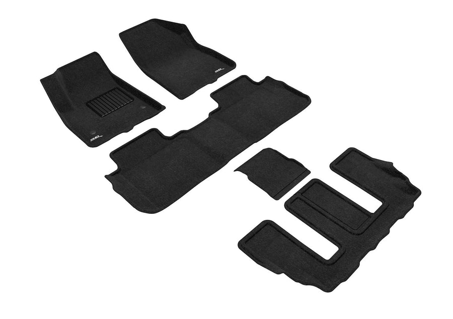3D MAXpider Elegant Custom Fit Floor Mat (Black) Compatible with GMC Acadia w/Bucket 2nd Row 2017-2023 - Full Set