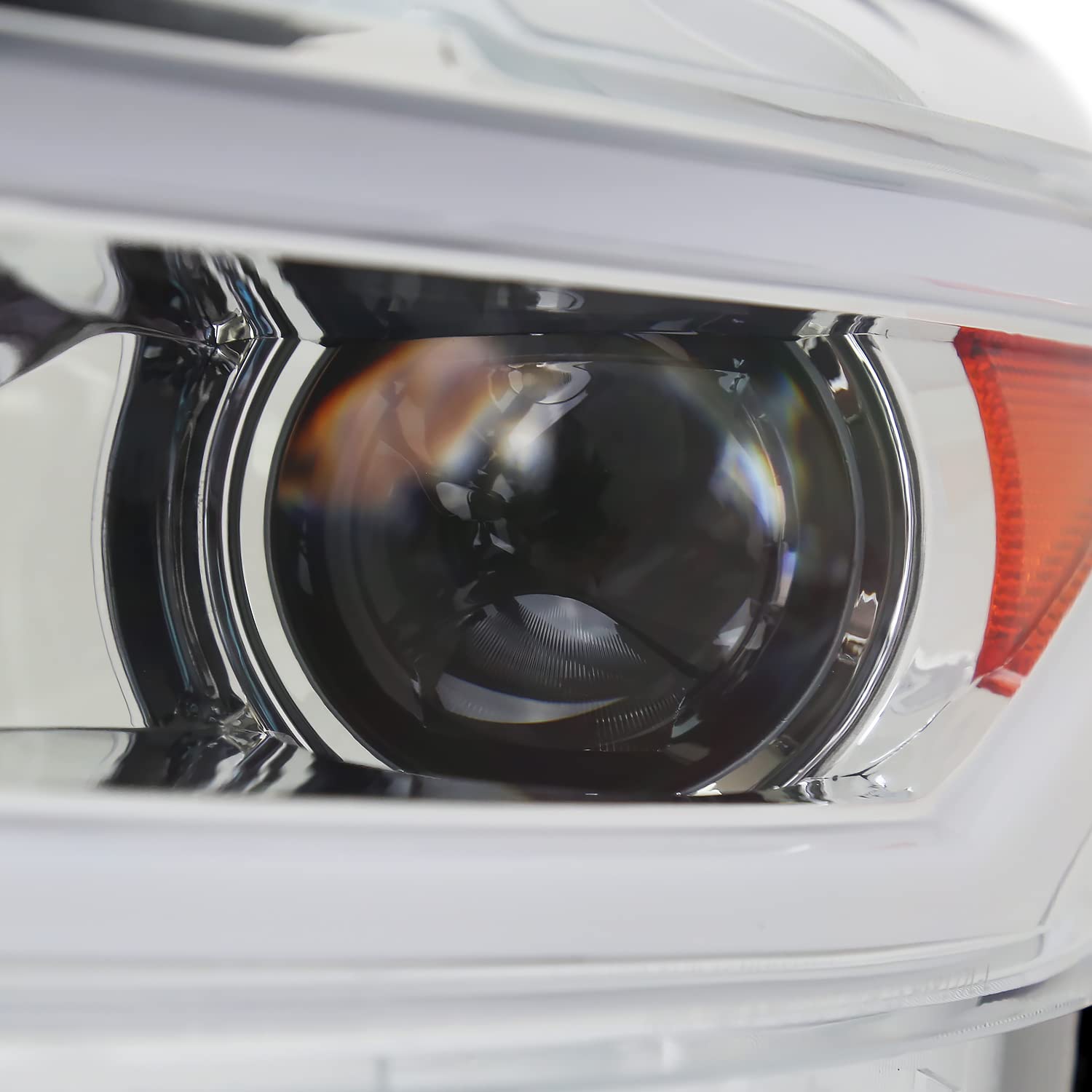 Chrome Projector Headlights SPEC-D TUNING w/LED Bar and Startup Animation Compatible with 2015-2017 Ford Mustang, 2018-2020 Ford Mustang Shelby, Left + Right Pair Headlamps Assembly