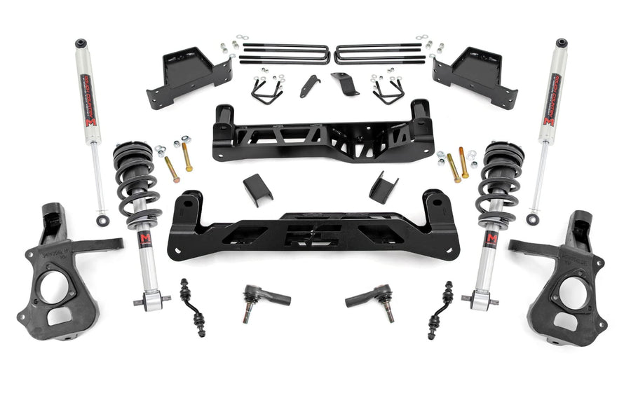 7" Rough Country Suspension Lift Kit with M1 Struts/M1 Shocks for Chevy Silverado & GMC Sierra 1500 2WD (2014-2018 w/Stock Cast Steel Control Arms)