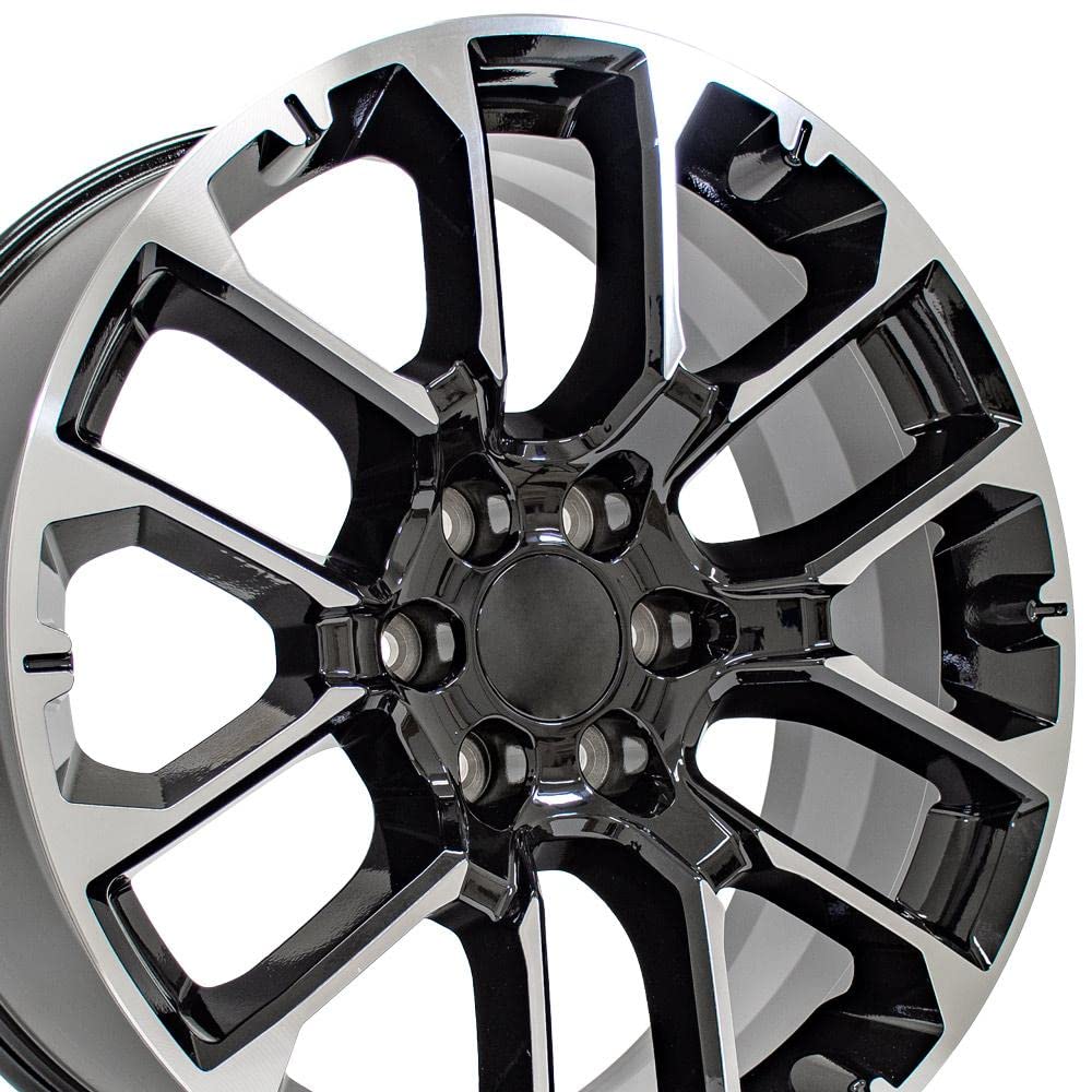 22 Inch OE Wheels CV67 Rim Fits Suburban 1500 High Country Style 6x139.7 22x9 Gloss Black Machined - Hollander 14079 (1)