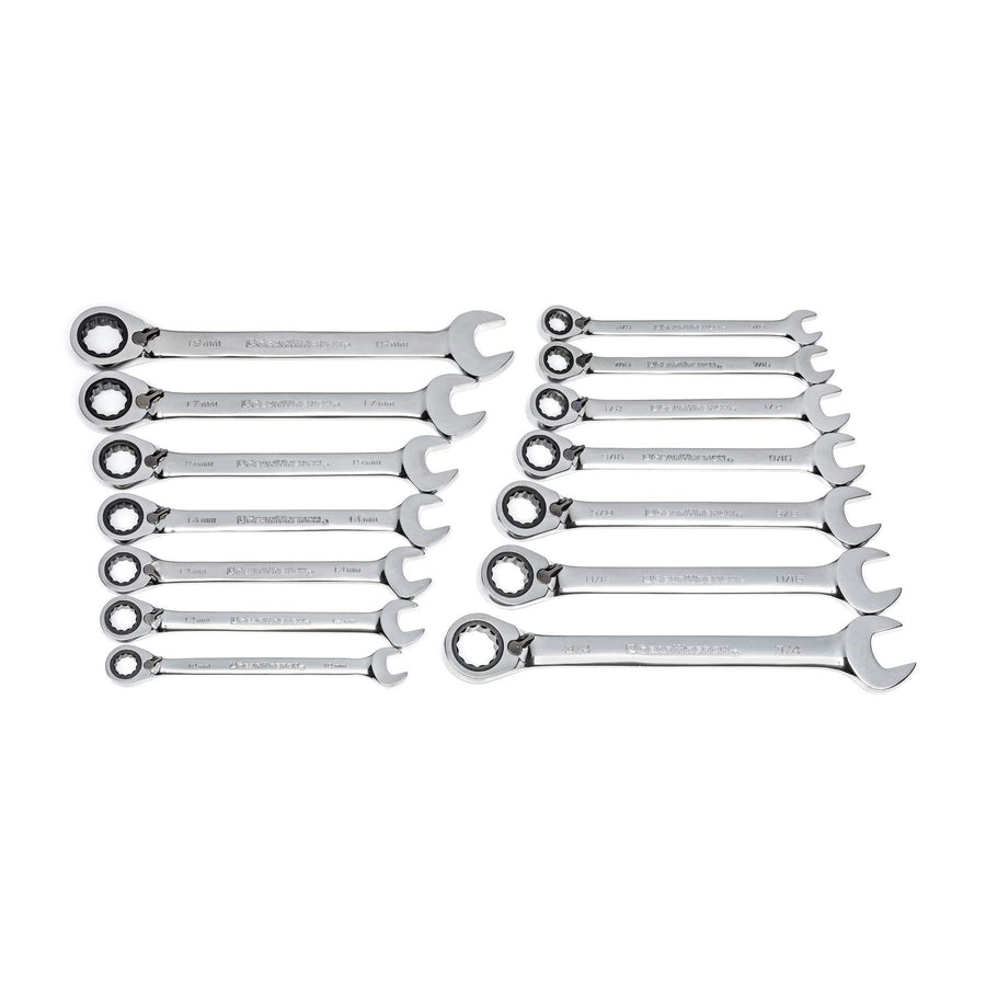 12 Pt. GEARWRENCH 14 Pc. Reversible Ratcheting Combination Wrench Set, SAE/Metric - 85142