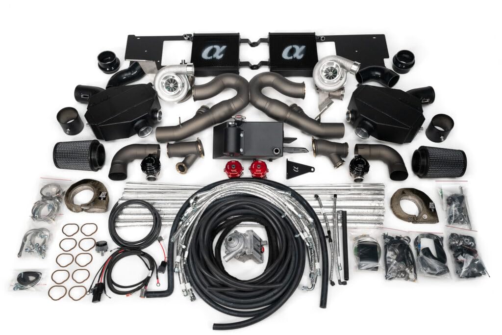 2017-2019 Audi R8 G35-1050 ALPHA Twin Turbo Kit AMS Performance w/Titanium Exhaust (No ECU/TCU Calibration Service or Software, or Boost Control System)