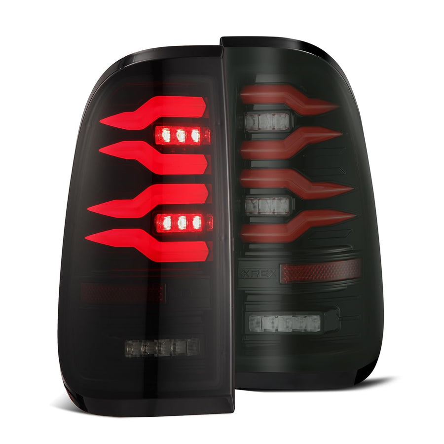 For 97-03 Ford F150, Alpharex 04 Ford F150 Heritage LUXX-Series LED Tail Lights Black Red
