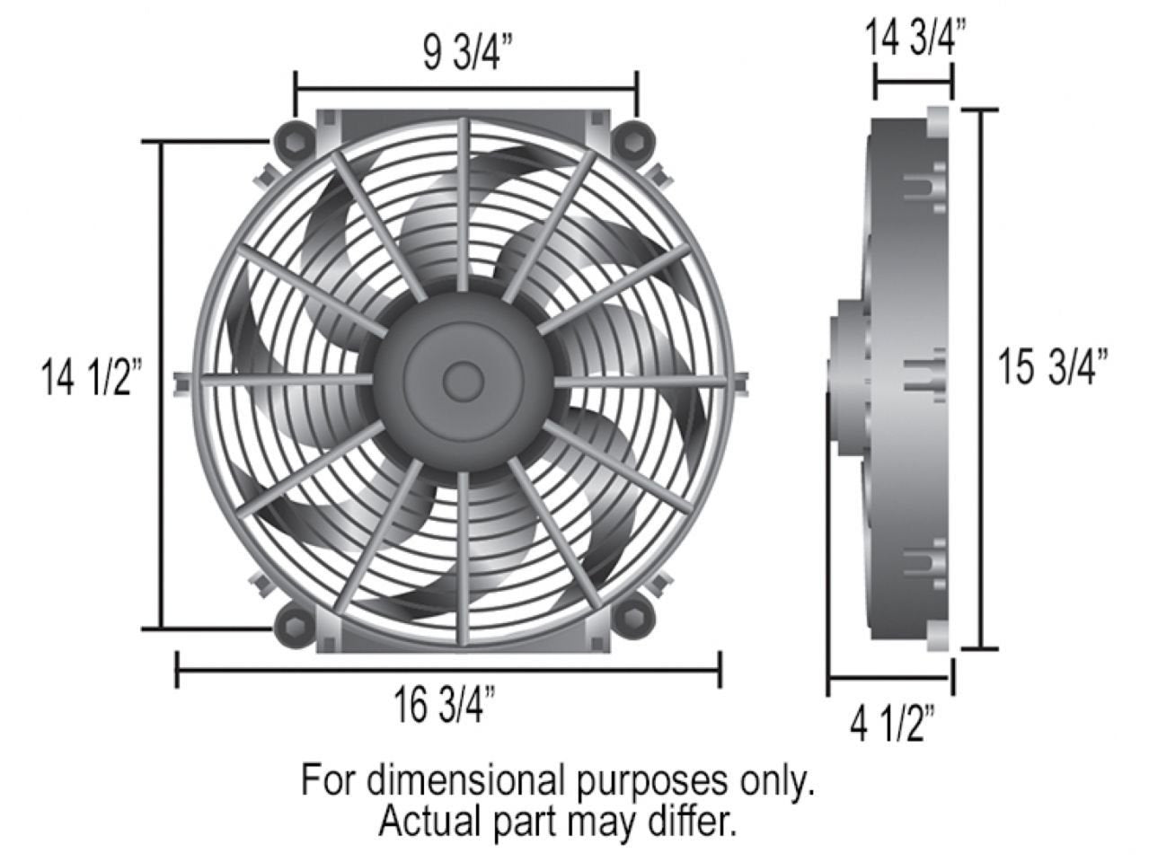 16" Derale Tornado Electric Fan Standard Kit, Black