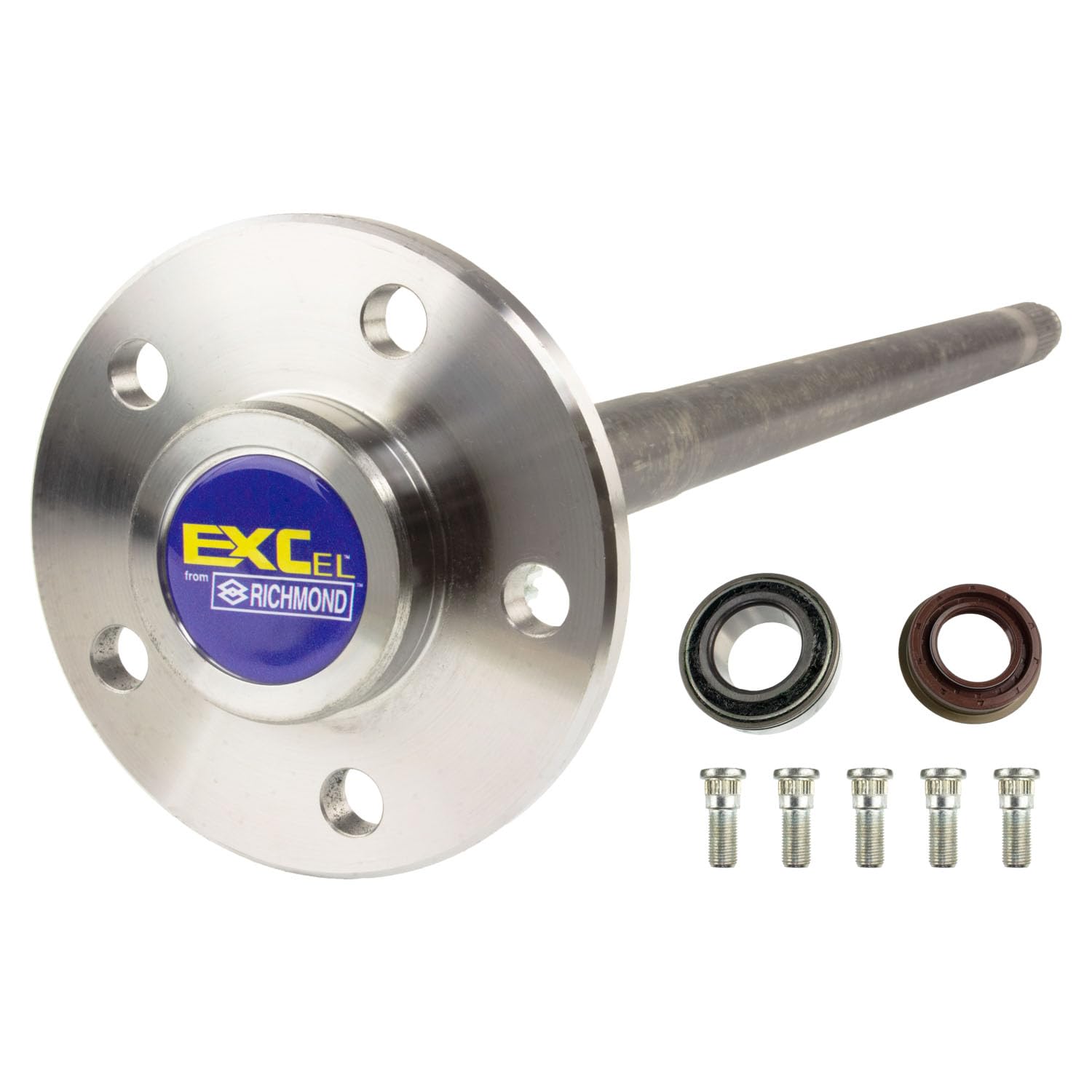 Axle Shaft Assembly EXCel For Dana 44; 30.25" Overall Length; 5 X 4.5 Lug Pattern; 30 Spline; Includes Bearing, Seal And Studs