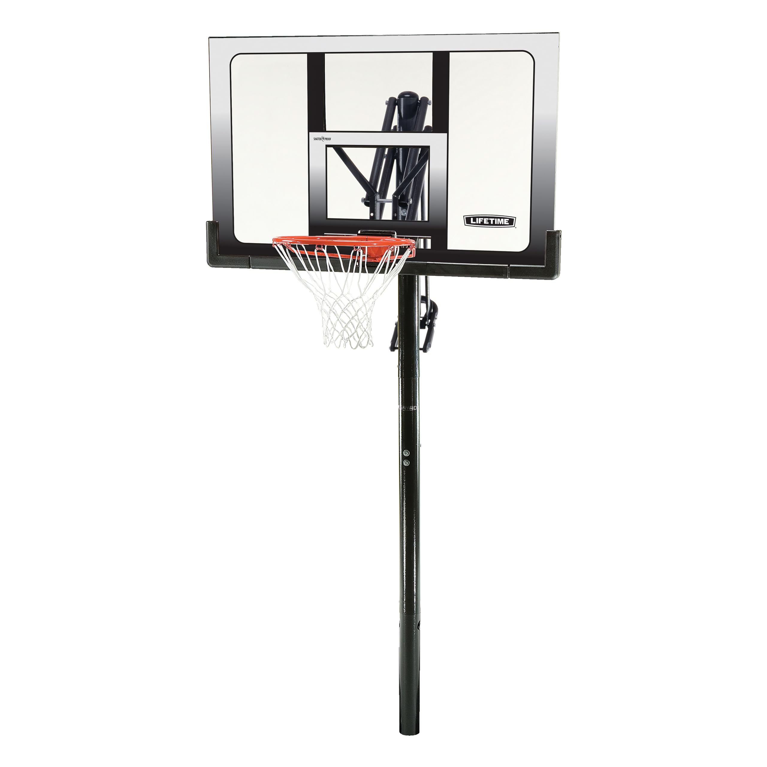 71281 Lifetime In Ground Power Lift Basketball System, 52 Inch Shatterproof Backboard