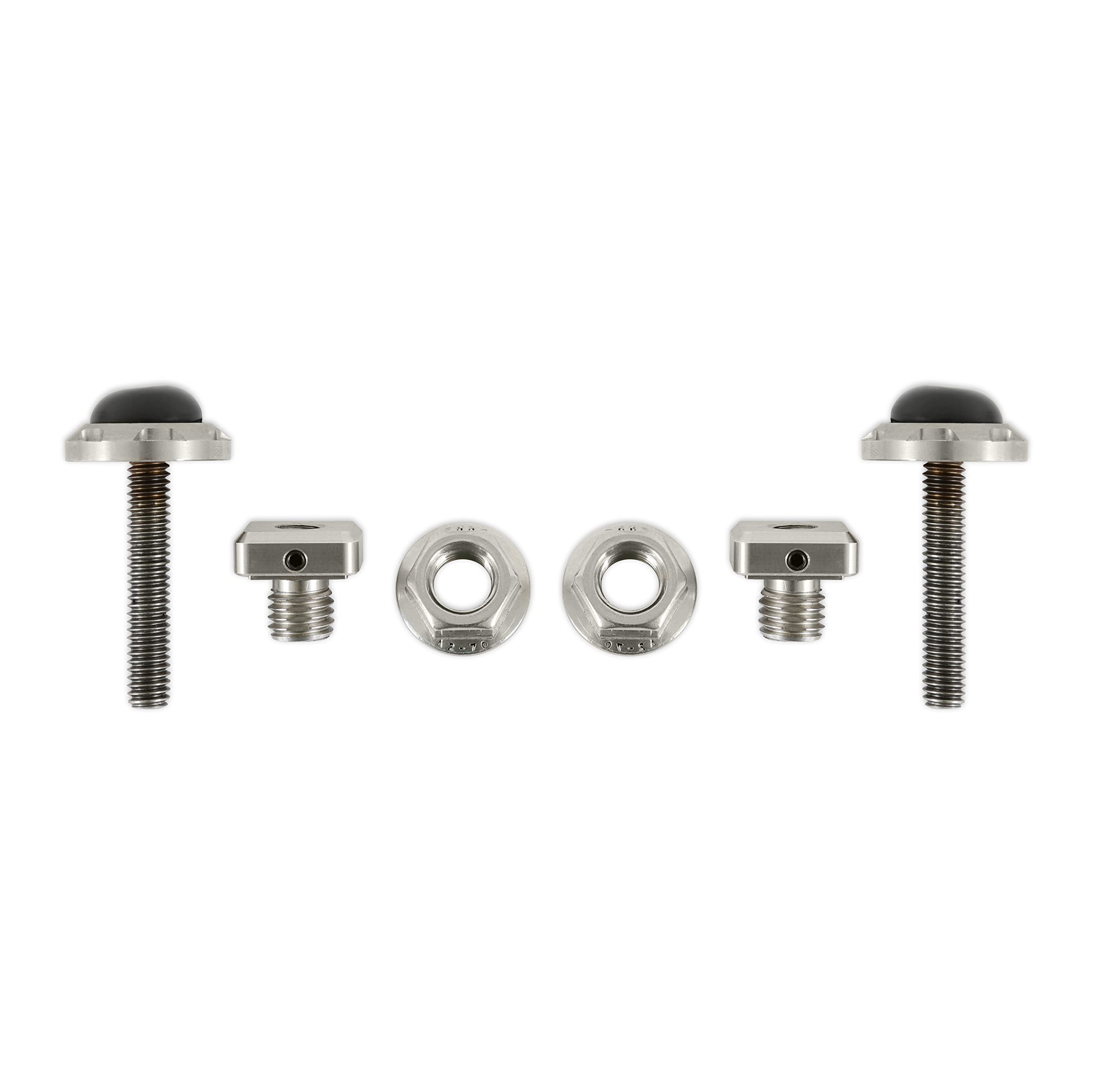Scott Drake Adjustable E7ZZ-16763-S Stainless Steel Hood Bumpers - Pair