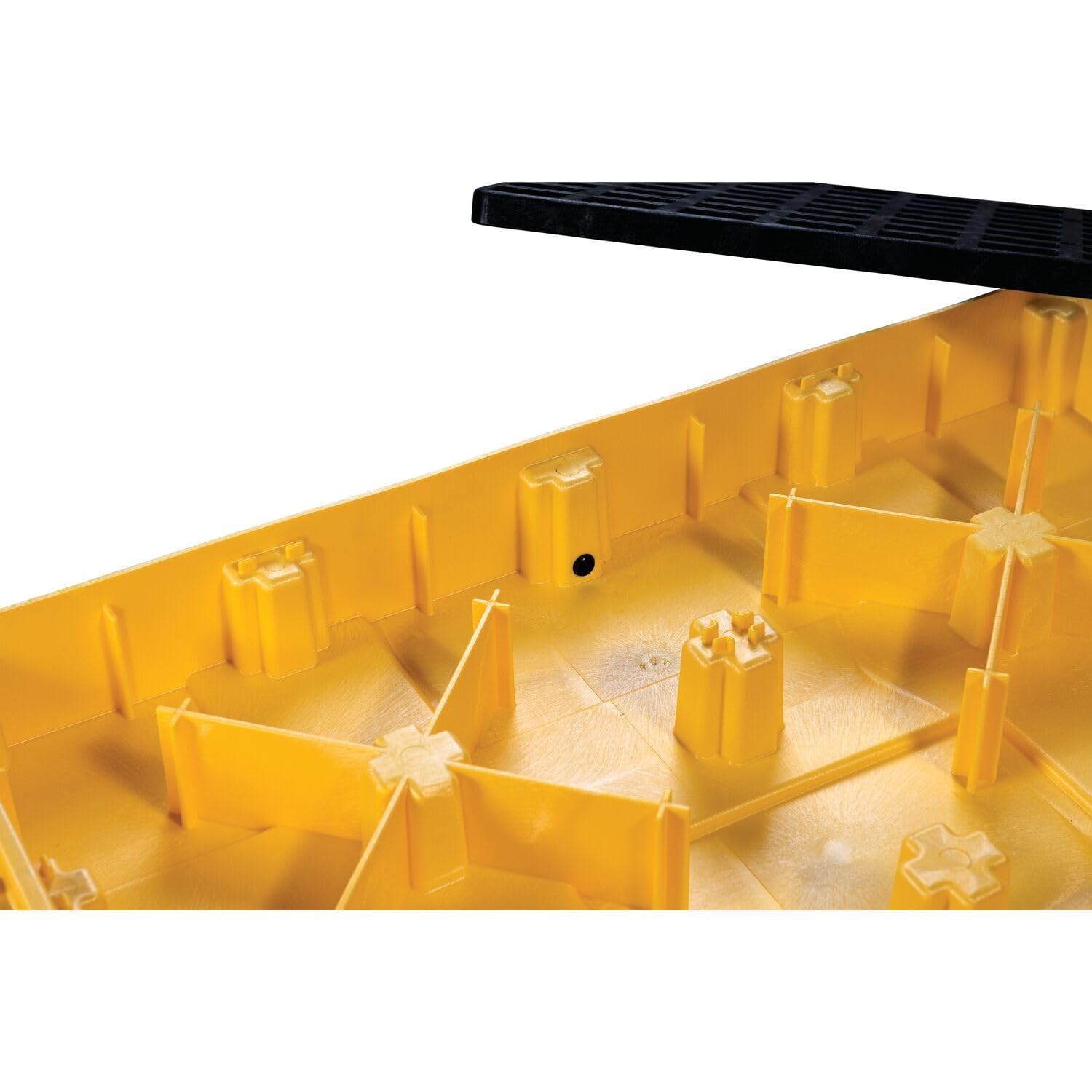 8 Eagle Drum Spill Platform with Drain and Forklift Pockets, 103.5"x51.5"x6.5", 121 Gallon Sump, 10,000 lbs. Load Capacity Containment Tray, Made in USA, Yellow, 1688D