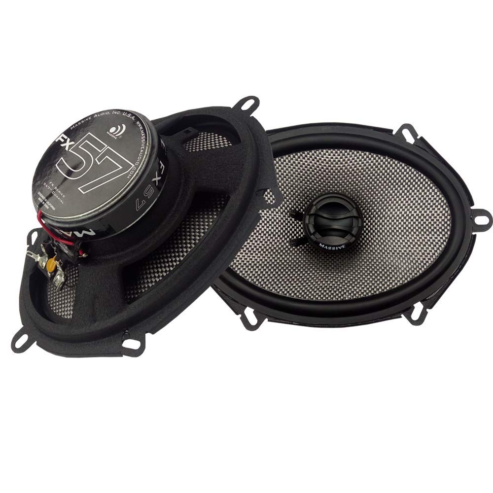 5x7 Coaxial Car Speakers Massive Audio FX57 | 180W Max Power, 8oz Magnet, 88dB Sensitivity – Premium Sound Upgrade for Car Audio Systems