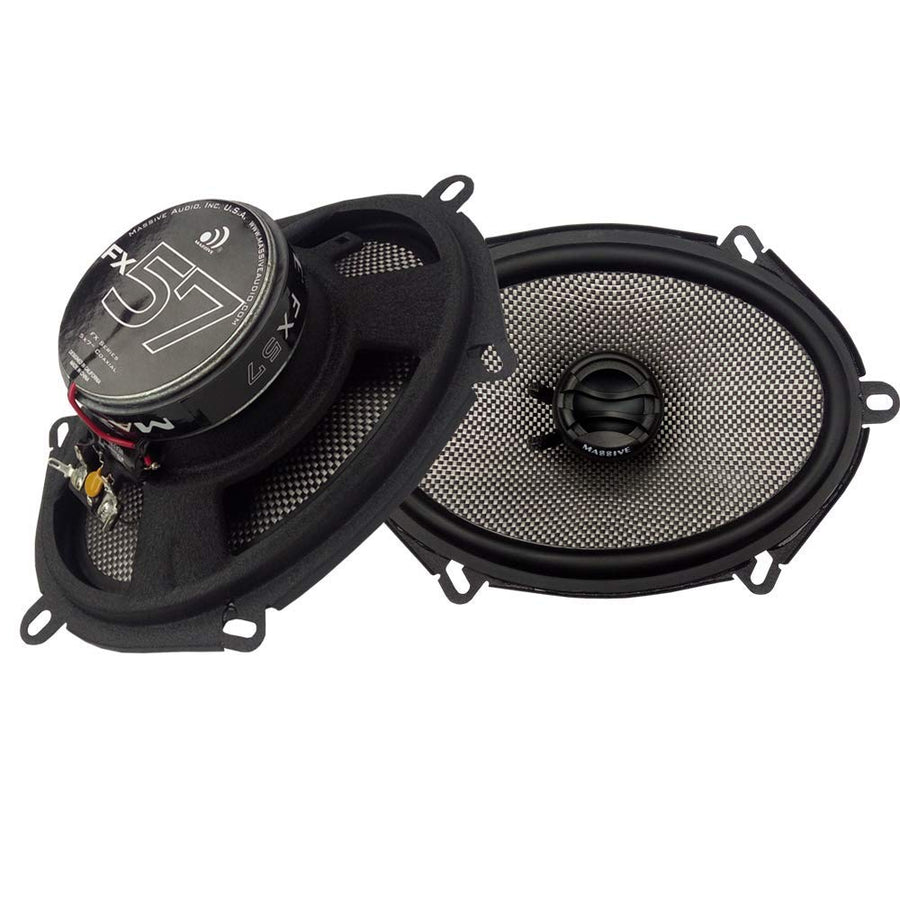 5x7 Coaxial Car Speakers Massive Audio FX57 | 180W Max Power, 8oz Magnet, 88dB Sensitivity – Premium Sound Upgrade for Car Audio Systems