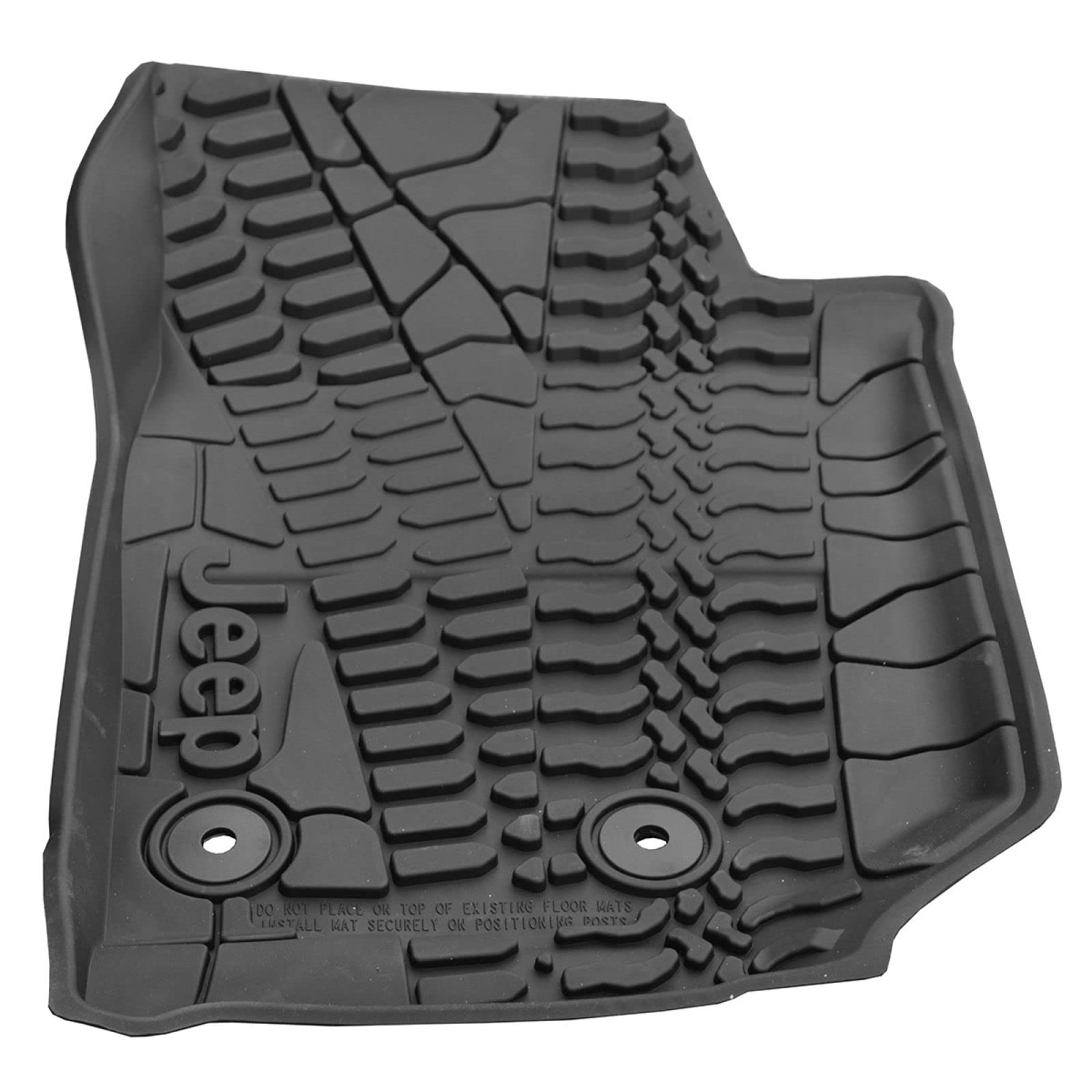 Jeep Wrangler Unlimited Mopar 4-Door Black All-Weather 3-Piece Floor Mat Set 82213860