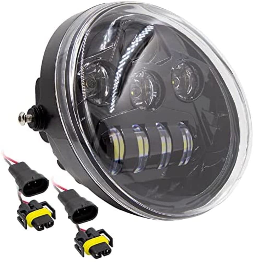 METRA - Motorcycle Oblong Oval Light w/Black Front Face 7" - 8 LED (BC-HDHLR1)
