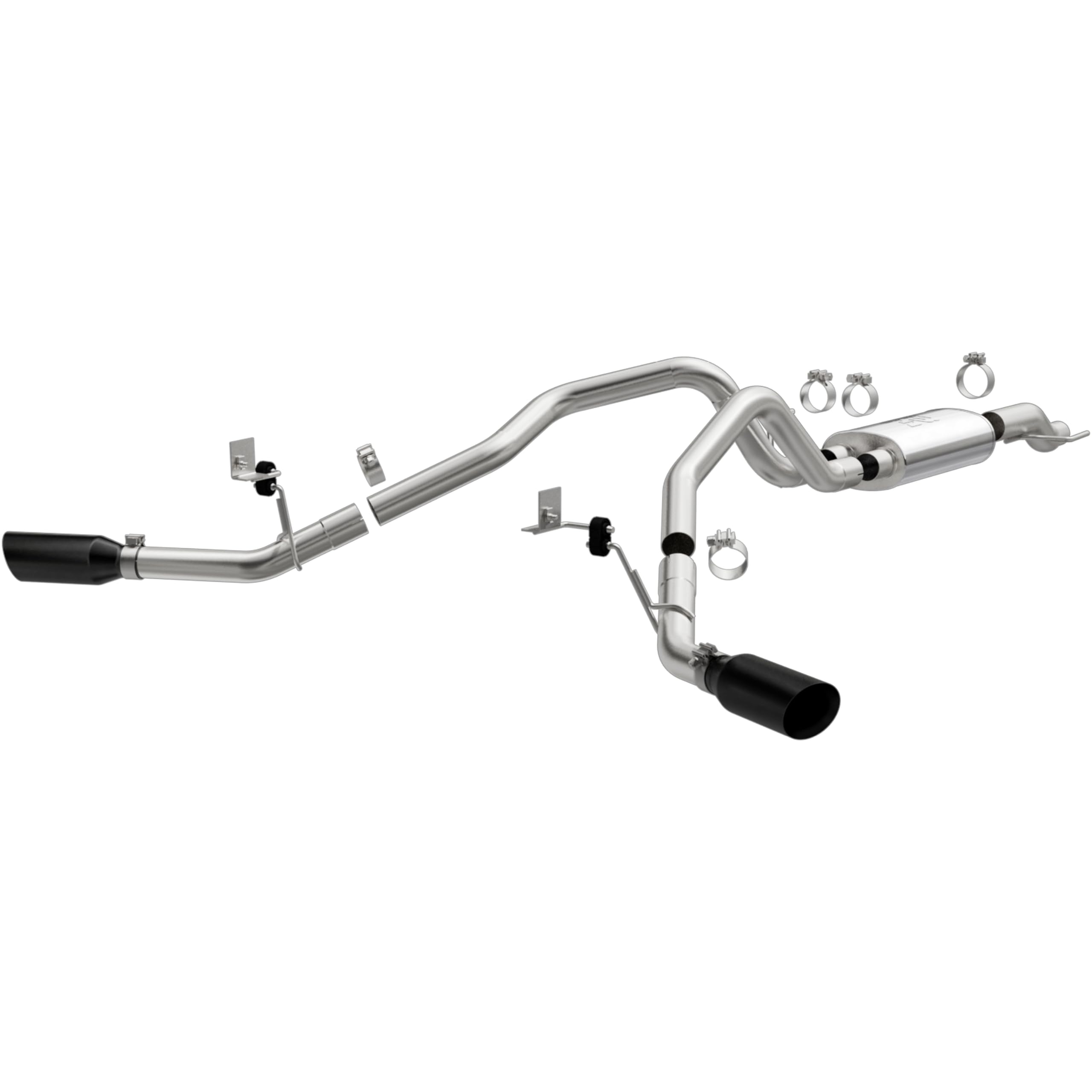 Performance MagnaFlow Exhaust System 19507: Cat-Back, Street Series, Compatible with 2015-2020 Ford F-150, Dual Split Rear Behind Rear Tires Exit Style