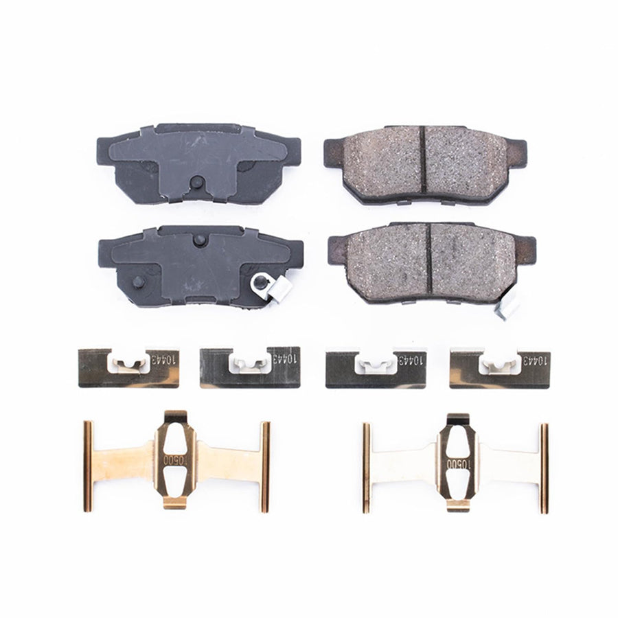 Power Stop Z17 17-374 Rear Ceramic Brake Pads with Hardware For Acura Integra, Honda Acc, Honda CRX, Honda Civic, Honda Civic, Honda Ci, Honda Civic del Sol, Honda Prelude [Model Specific]