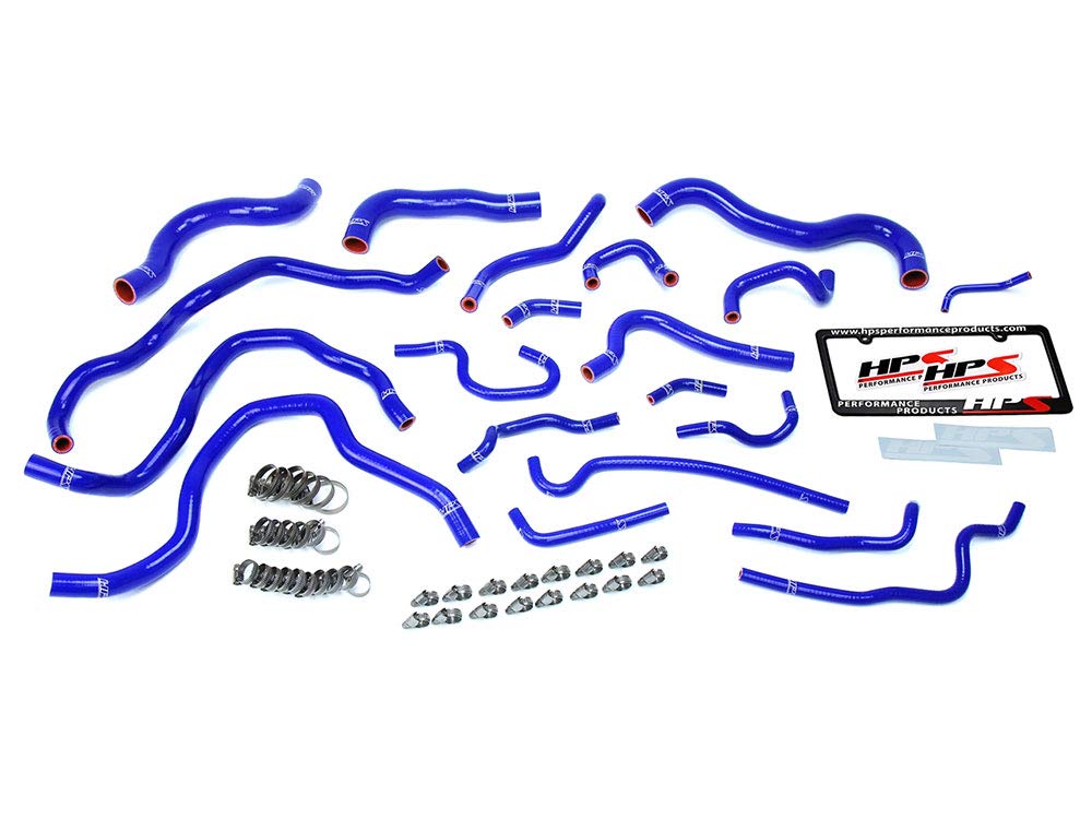 Blue HPS 57-1607-BLUE Silicone Radiator and Heater Hose Kit Coolant, 1 Pack