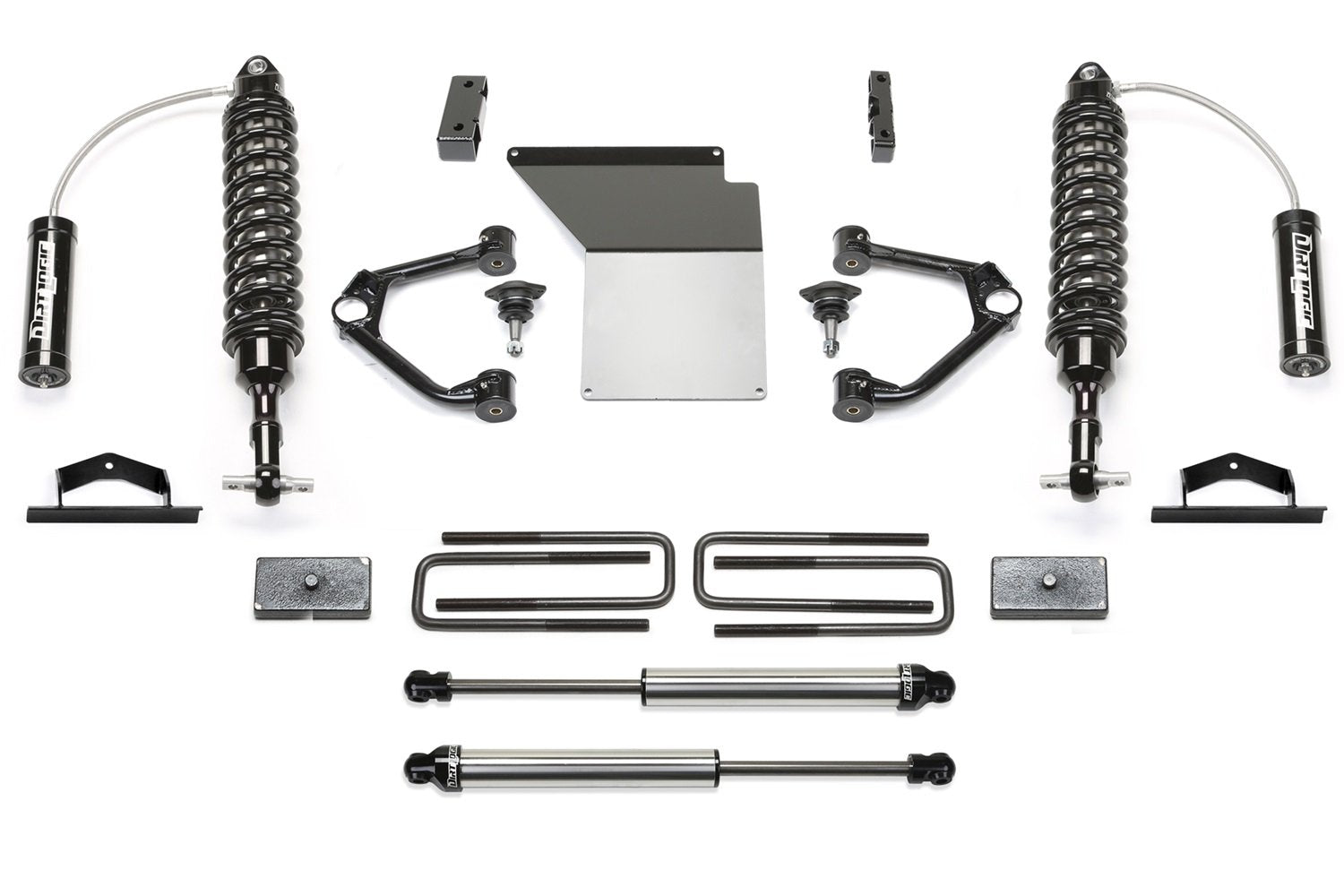 Budget Lift System Fabtech K1109DL 4 in. Lift w/Ball Joint Upper Control Arm Front Dirt Logic SS 2.5 Coilover Resi Rear Dirt Logic Shocks
