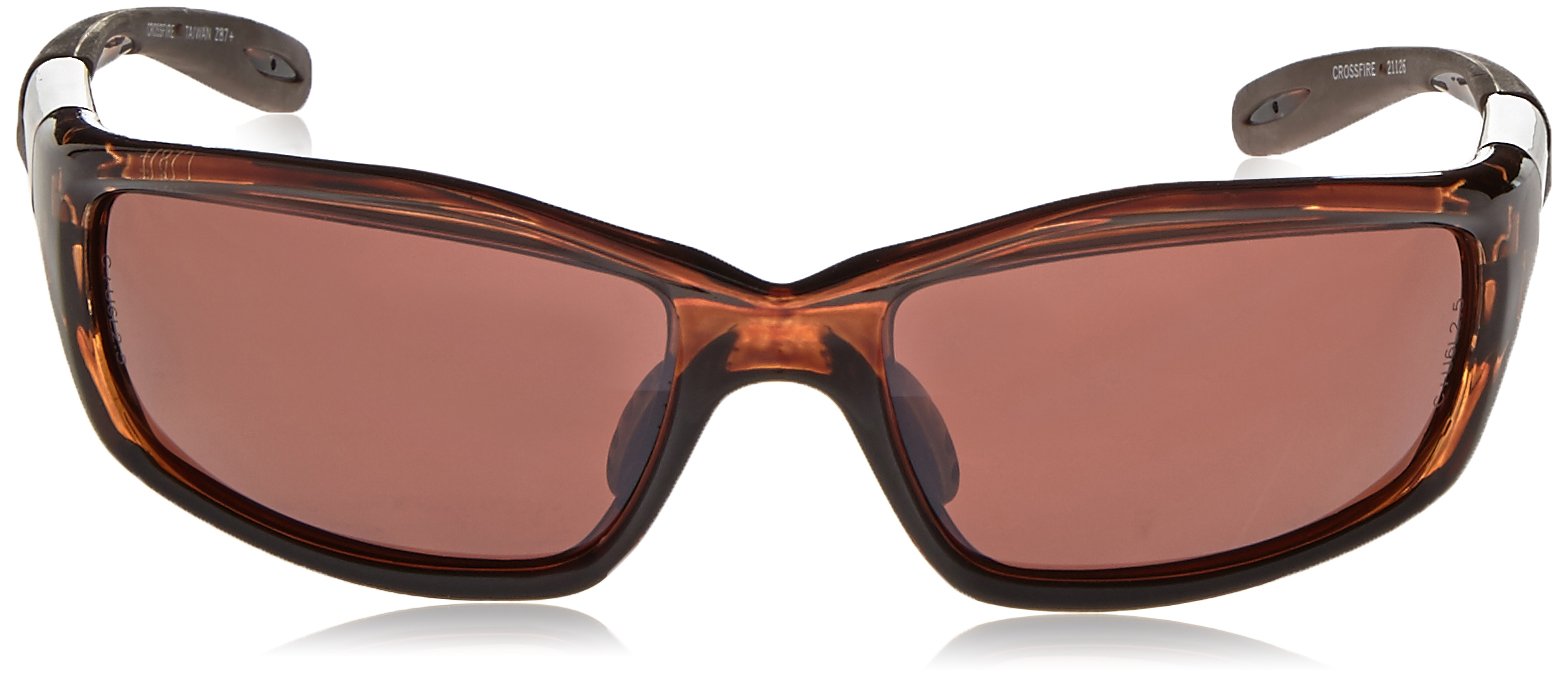 Infinity Crossfire 21126 Premium Safety Glasses, HD Brown Polarized Lens - Crystal Brown Frame, Regular