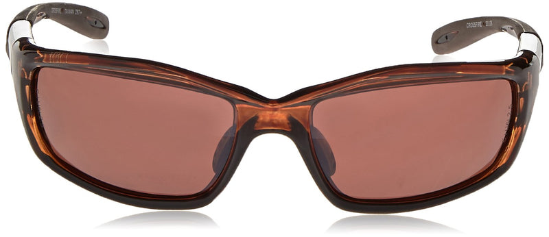 Infinity Crossfire 21126 Premium Safety Glasses, HD Brown Polarized Lens - Crystal Brown Frame, Regular