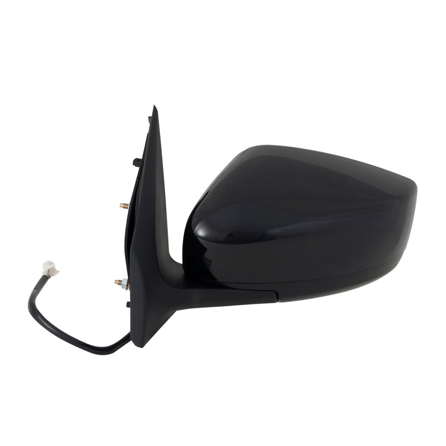 Mirror Driver Side for Nissan Versa Sedan, Textured Black w/PTM Cover, Foldaway, Power