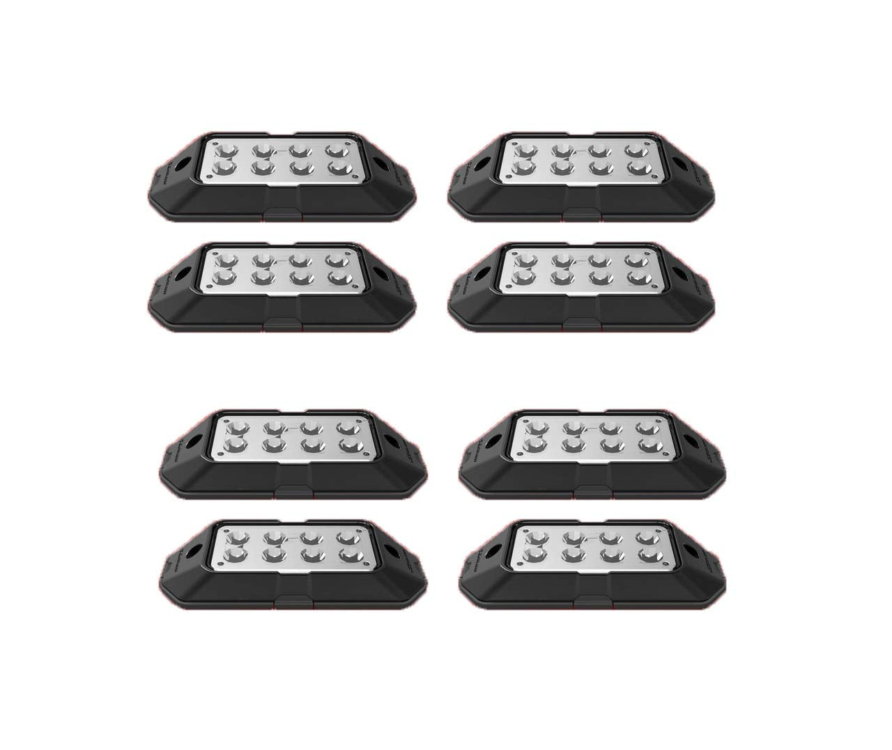 XK Glow 8pcs XK052001-8WA Ultra Bright LED Strobe Light Pods, Polycarbonate