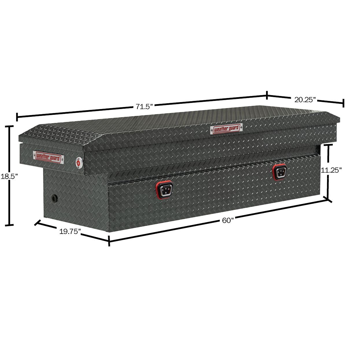 Weather Guard Saddle Box Model 127-6-04, Aluminum, Full Standard, Gunmetal Gray, 11.0 cu ft